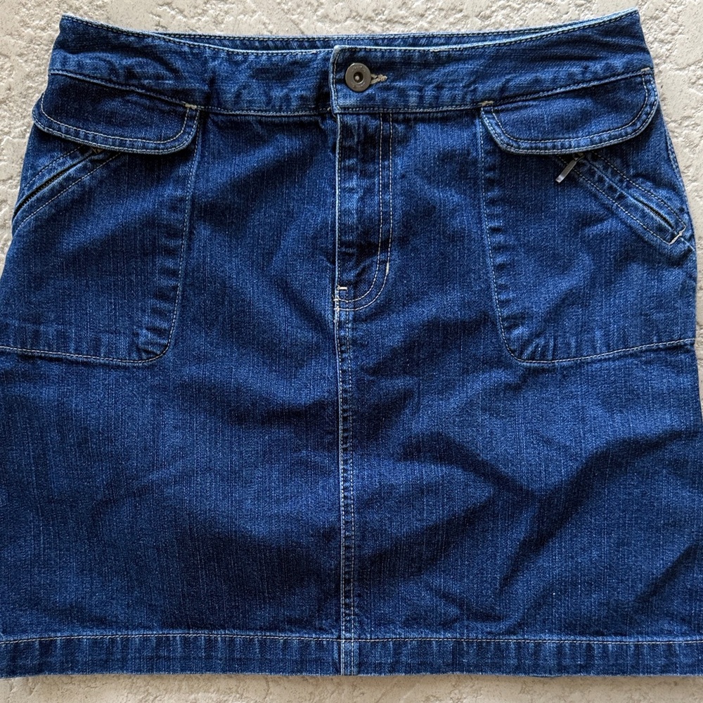 i.e  Relaxed Petite Blue Denim Mini Skirt 6p